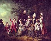 Johann Zoffany Paisaje con un grupo de familia oil painting